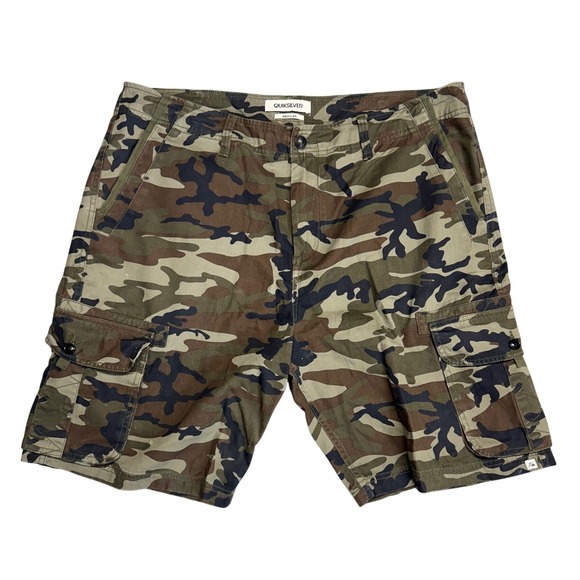 Quiksilver Other - Quiksilver Mens Camo Cargo Shorts Green Brown Regular Fit Size 38